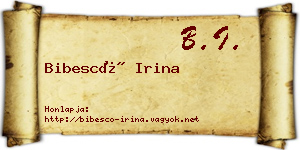 Bibescó Irina névjegykártya